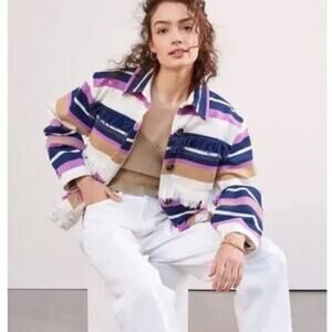 Anthropologie Alexandra Bueno Fringed Jacket Size Large